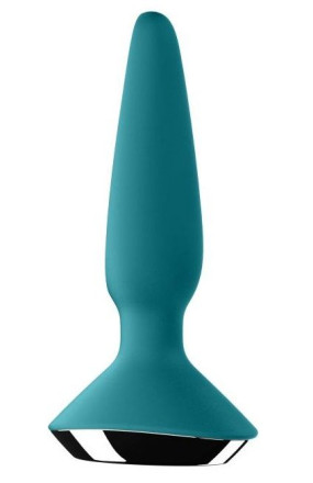Бирюзовая анальная пробка с вибрацией Satisfyer Plug-ilicious 1 - 13,5 см. 
