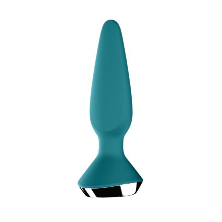 Бирюзовая анальная пробка с вибрацией Satisfyer Plug-ilicious 1 - 13,5 см. 