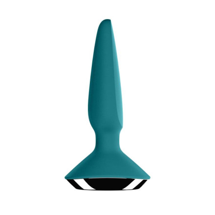Бирюзовая анальная пробка с вибрацией Satisfyer Plug-ilicious 1 - 13,5 см. 