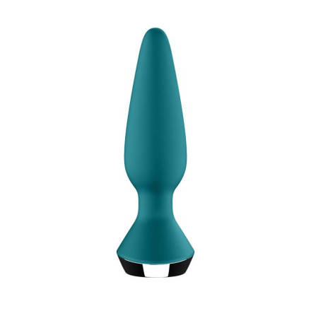 Бирюзовая анальная пробка с вибрацией Satisfyer Plug-ilicious 1 - 13,5 см. 