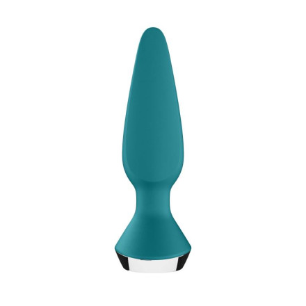 Бирюзовая анальная пробка с вибрацией Satisfyer Plug-ilicious 1 - 13,5 см. 