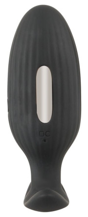 Черная анальная втулка с вибрацией и электростимуляцией Vibrating E-Stim Butt Plug - 9,2 см. 