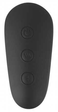 Черная анальная втулка с вибрацией и электростимуляцией Vibrating E-Stim Butt Plug - 9,2 см. 