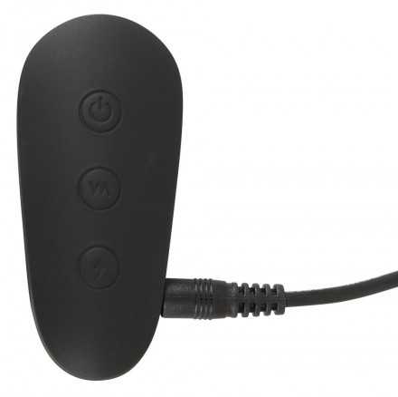 Черная анальная втулка с вибрацией и электростимуляцией Vibrating E-Stim Butt Plug - 9,2 см. 