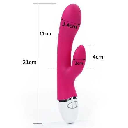 Розовый вибратор-кролик Dreamer Rechargeable Vibrator - 21 см. 