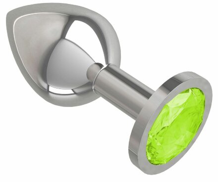 Серебристая средняя пробка с лаймовым кристаллом - 8,5 см. 
