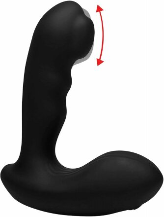 Черный стимулятор простаты Alpha-Pro 7X P-Milker Silicone Prostate Stimulator with Milking Bead 
