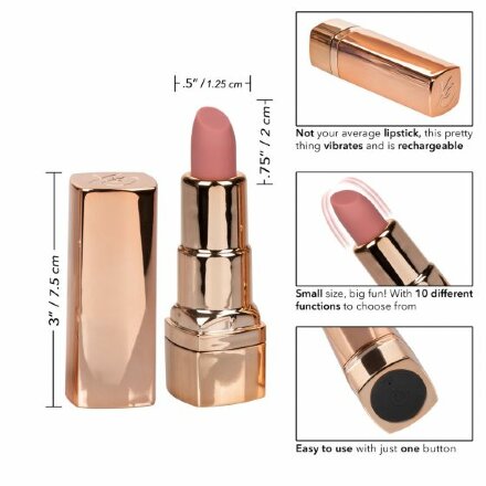 Золотистый вибратор-помада с бежевым мягким кончиком Hide &amp; Play Rechargeable Lipstick 