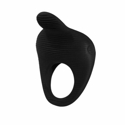 Чёрное эрекционное виброкольцо Thimble 