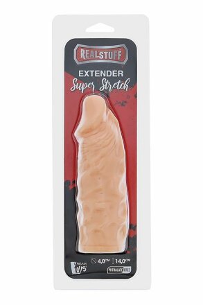 Телесная реалистичная насадка на пенис SUPER STRETCH EXTENDER 5.5INCH - 14 см. 