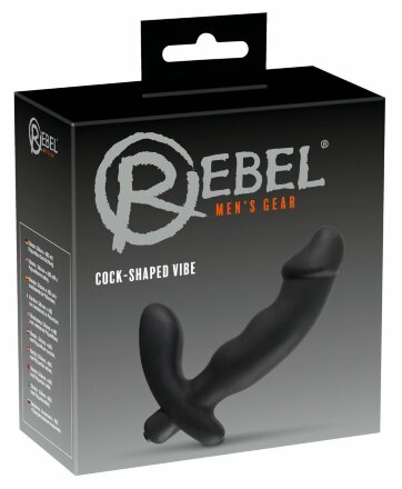 Чёрный анальный вибратор для стимуляции простаты Rebel - 15 см. 