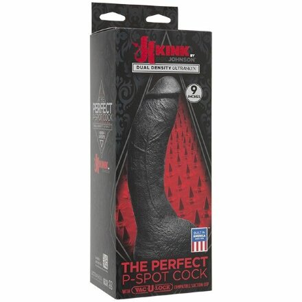 Черный фаллоимитатор-насадка The Perfect P-Spot Cock With Removable Vac-U-Lock Suction Cup - 22,9 см. 