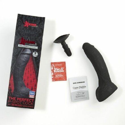 Черный фаллоимитатор-насадка The Perfect P-Spot Cock With Removable Vac-U-Lock Suction Cup - 22,9 см. 