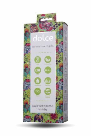 Нежно-зелёный вибратор Dolce Jaxon - 12,5 см. 