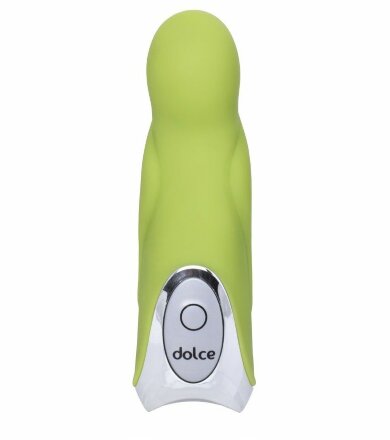 Нежно-зелёный вибратор Dolce Jaxon - 12,5 см. 