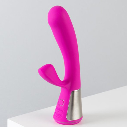 Розовый интерактивный вибратор Kiiroo Ohmibod Fuse - 18 см. 