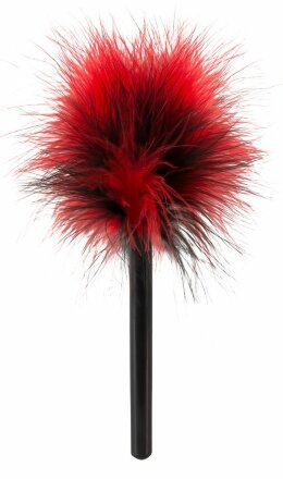 Красно-черная пуховка Mini Feather - 21 см. 