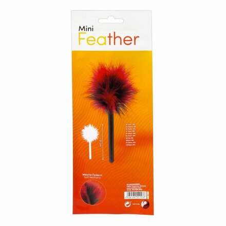 Красно-черная пуховка Mini Feather - 21 см. 