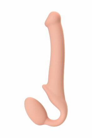 Телесный безремневой страпон Silicone Bendable Strap-On M 