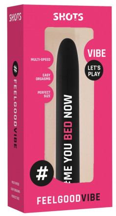 Черный гладкий вибромассажер Feelgood Vibe #Me you bed now - 17,2 см. 