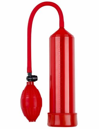 Красная вакуумная помпа Eroticon PUMP X1 с грушей 