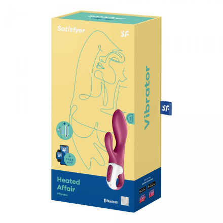 Малиновый вибратор-кролик Heated Affair с функцией нагрева - 20,5 см. 
