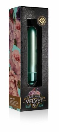 Зеленый мини-вибратор Touch of Velvet - 10,3 см. 