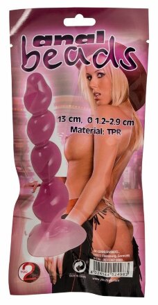 Розовый анальный стимулятор-ёлочка Anal Beads - 13 см. 