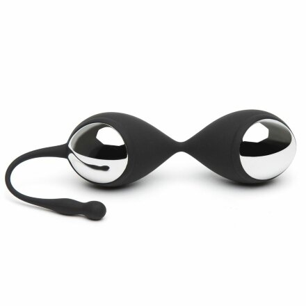 Черно-серебристые вагинальные шарики Inner Goddess Kegel Toner Balls 