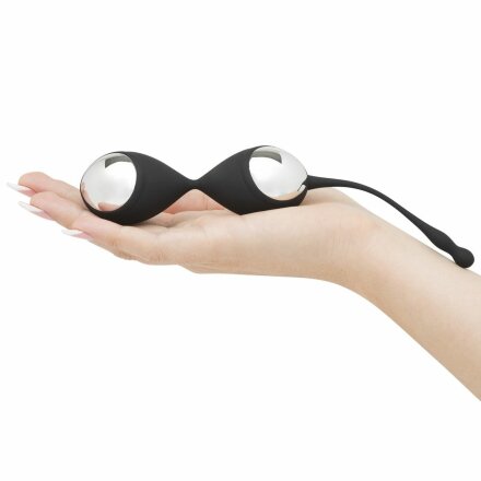 Черно-серебристые вагинальные шарики Inner Goddess Kegel Toner Balls 