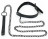 Черный ошейник Bondage Fetish Black Matt Collar With Leash с цепочкой-поводком 