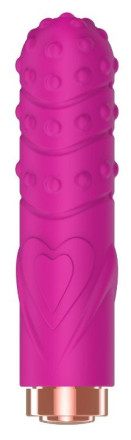 Ярко-розовая рельефная вибропуля Je Taime Silky Touch Vibrator - 9,4 см. 