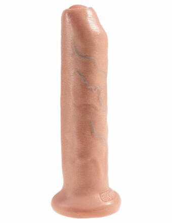 Телесный необрезанный фаллоимитатор на присоске 7&quot; Uncut Cock - 19,1 см.  