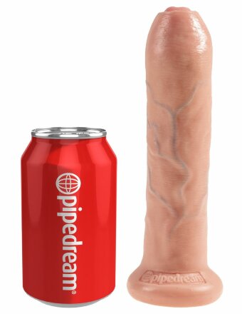 Телесный необрезанный фаллоимитатор на присоске 7&quot; Uncut Cock - 19,1 см.  