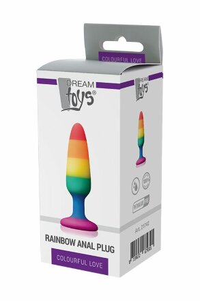 Разноцветная анальная втулка RAINBOW ANAL PLUG SMALL - 11 см. 
