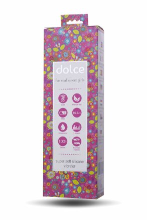 Ярко-розовый вибратор Dolce Leo - 16,5 см. 
