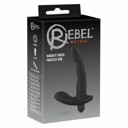Черный вибромассажер простаты Naughty Finger Prostate Vibe - 13,8 см. 