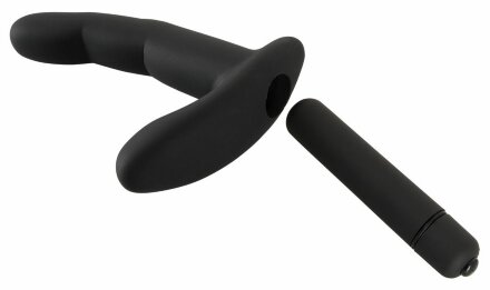 Черный вибромассажер простаты Naughty Finger Prostate Vibe - 13,8 см. 