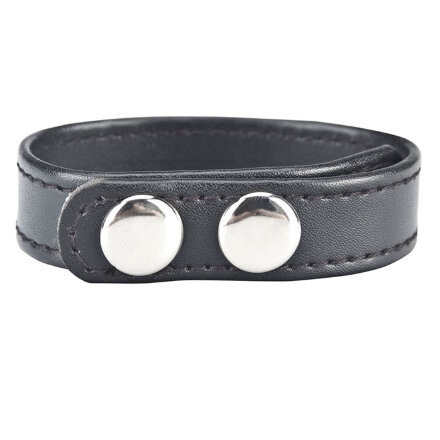 Кольцо на пенис SNAP COCK RING из искусственной кожи на клепках  