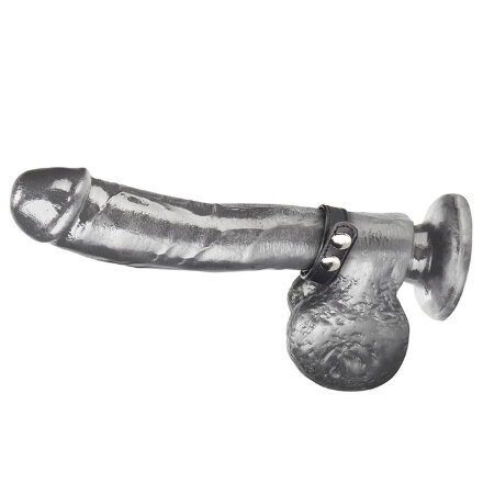 Кольцо на пенис SNAP COCK RING из искусственной кожи на клепках  
