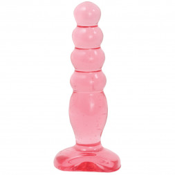 Розовая анальная пробка Crystal Jellies 5&quot; Anal Delight - 14 см.