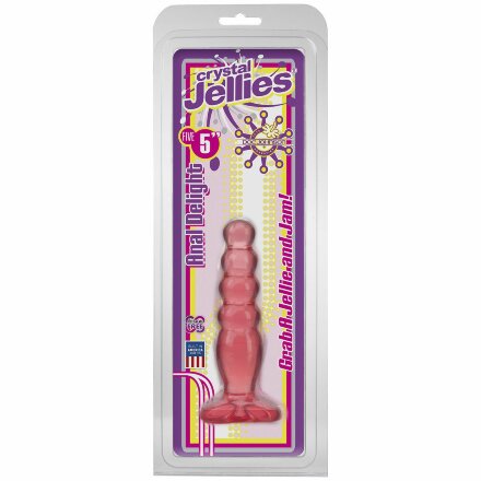 Розовая анальная пробка Crystal Jellies 5&quot; Anal Delight - 14 см. 