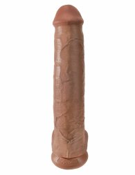 Кофейный фаллоимитатор-гигант 15&quot; Cock with Balls - 40,6 см.
