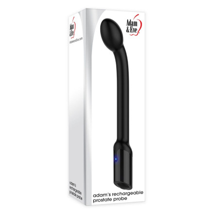Черный вибростимулятор простаты Rechargeable Prostate Probe - 21,7 см. 
