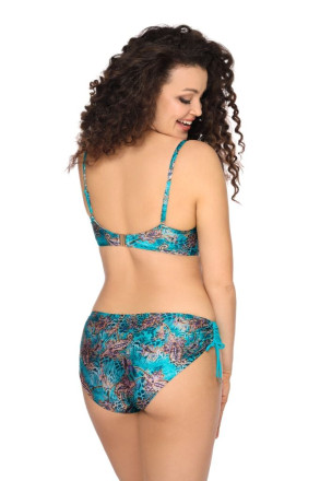 Яркий купальный лиф plus size со вставками из ткани с медным отливом 