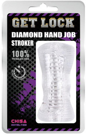 Прозрачный рельефный мастурбатор Diamond Hand Job 
