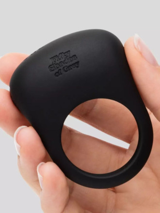 Черное эрекционное виброкольцо Sensation Rechargeable Vibrating Love Ring 