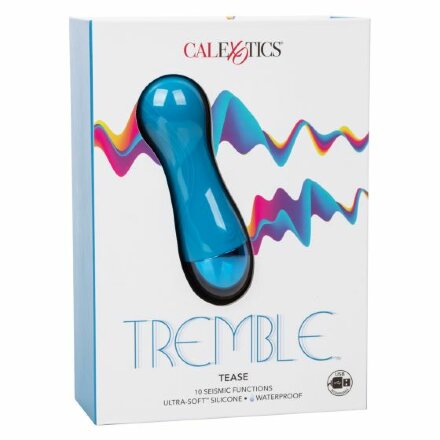 Голубой мини-вибратор Tremble Tease - 12 см. 