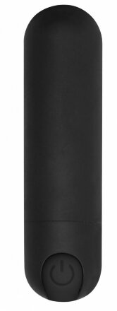 Черная перезаряжаемая вибропуля 7 Speed Rechargeable Bullet - 7,7 см. 