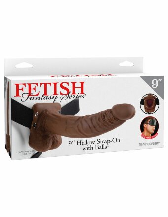 Полый мужской фаллопротез Hollow Strap-On with Balls - 24 см. 